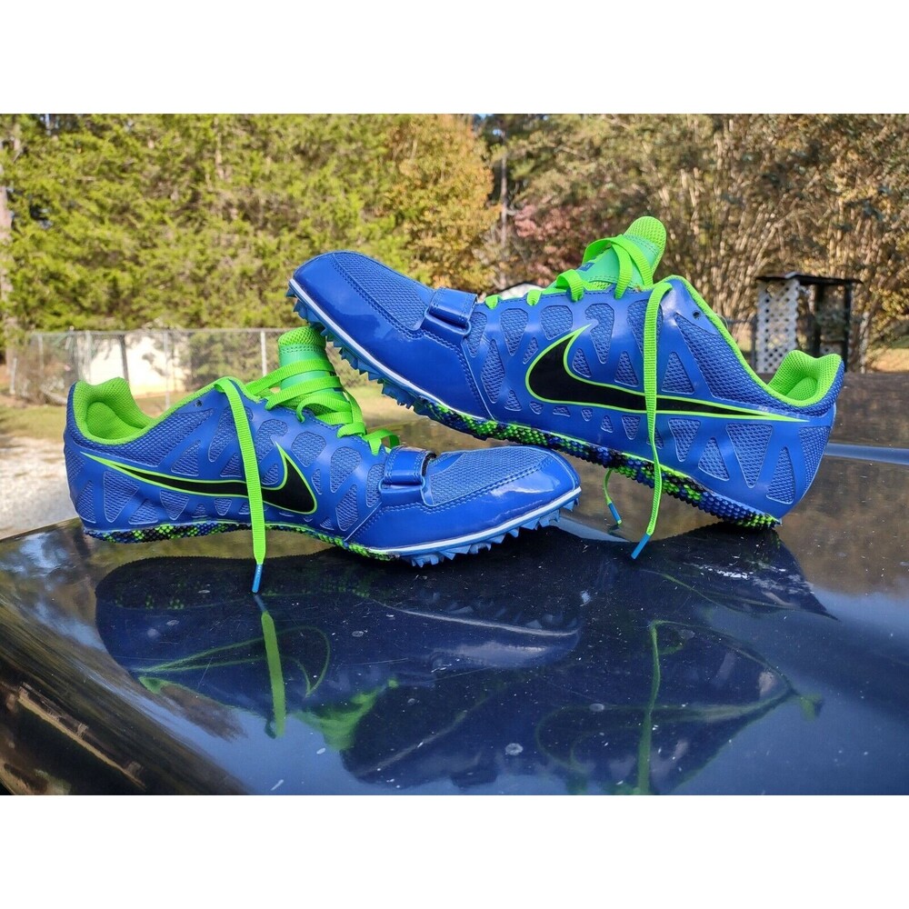 NIKE Track Shoe Mens Size 13 Zoom Rival 456812-403 Racing Sprint Blue Neon Green